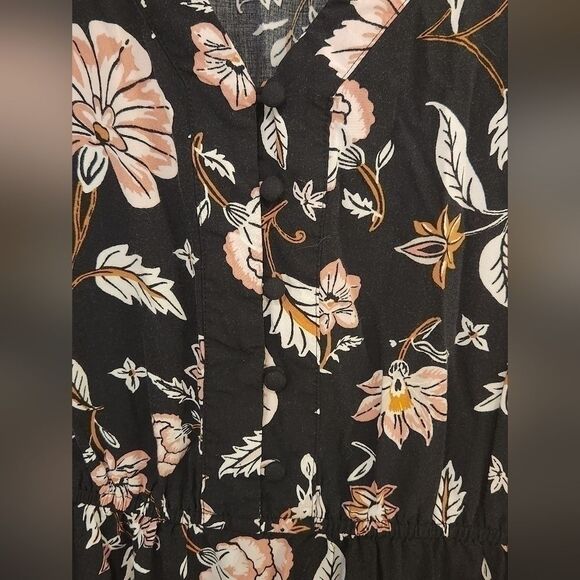 EUC Old Navy Printed Button-Front Waist-Defined Midi Dress, Size S - Picture 3 of 4